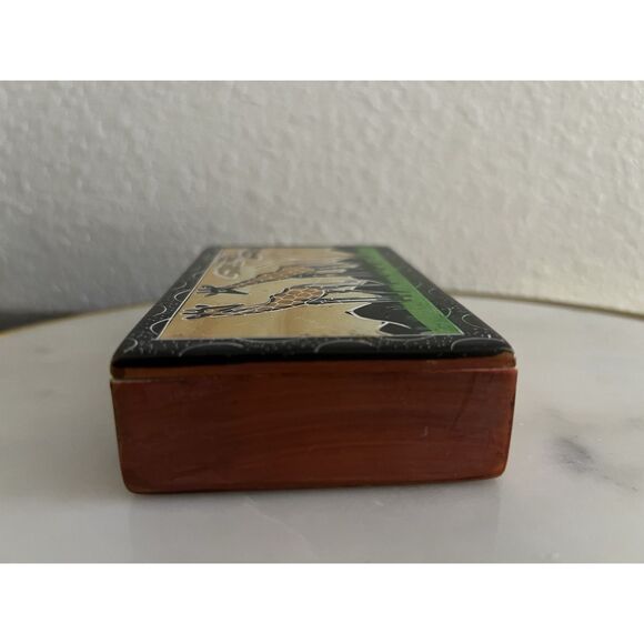 Trinket Dish Stash Box Hand Carved Hand Painted Kisii Soapstone Made In Kenya - Picture 6 of 7